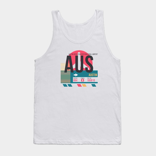 Austin (AUS) Airport // Sunset Baggage Tag Tank Top by Now Boarding